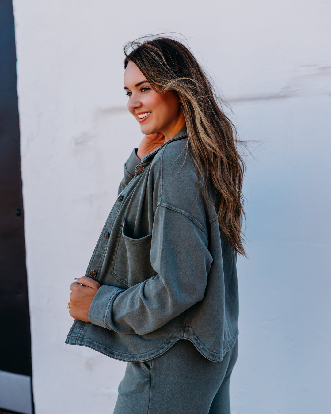 Z Supply: All Day Cropped Knit Jacket in Hunter Green