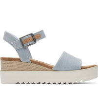 Load image into Gallery viewer, TOMS: Diana Wedge in Pastel Blue Washed Denim
