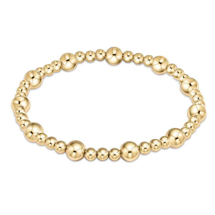 Enewton: Classic Sincerity Pattern Bead Bracelet in Gold - The Vogue Boutique