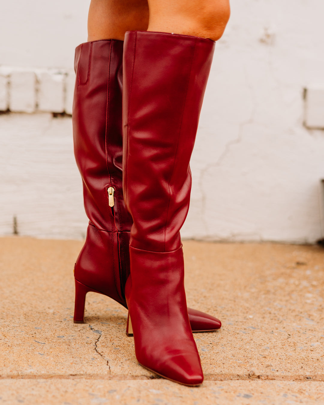 Sam Edelman: Sylvia Red Leather Knee High Boots