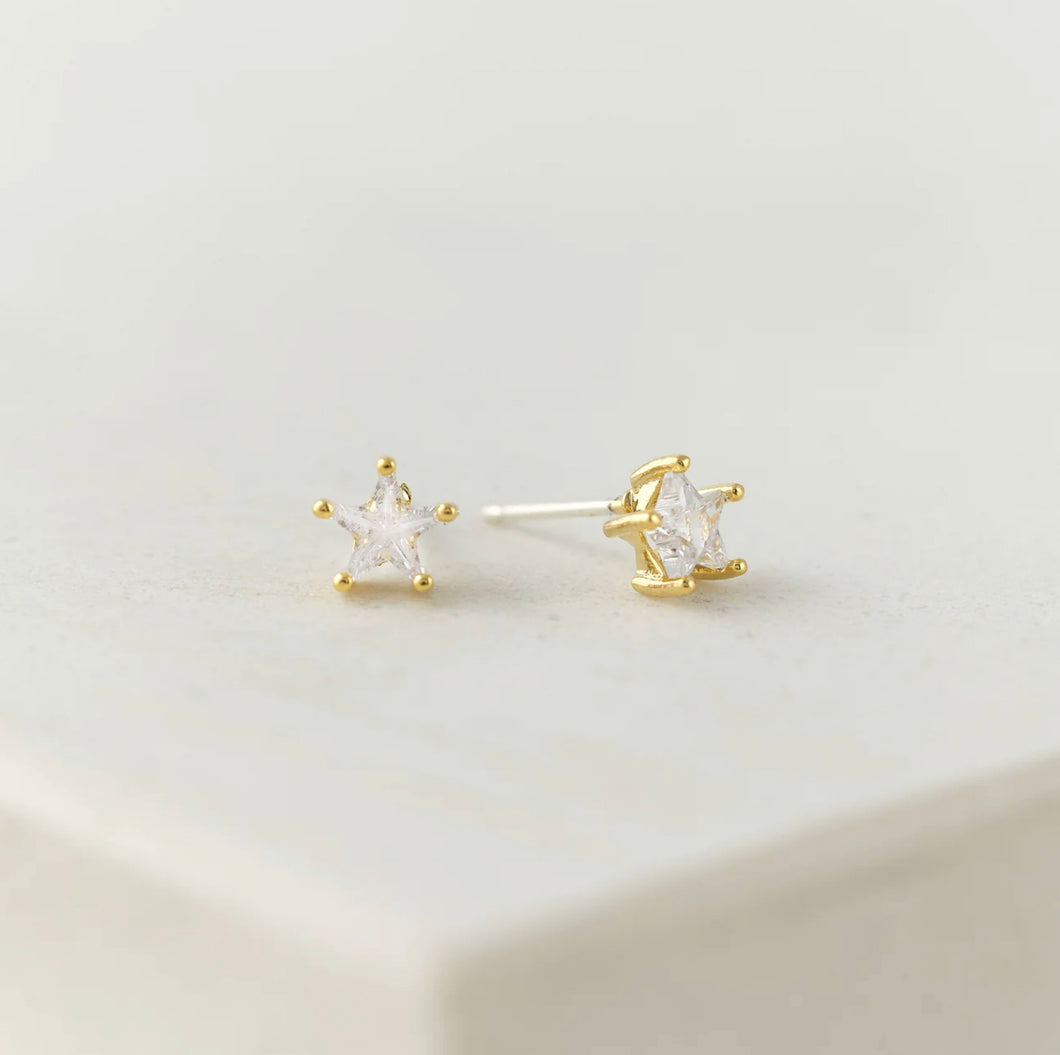 Lovers Tempo: Star Crystal Fete Stud Earrings In Gold