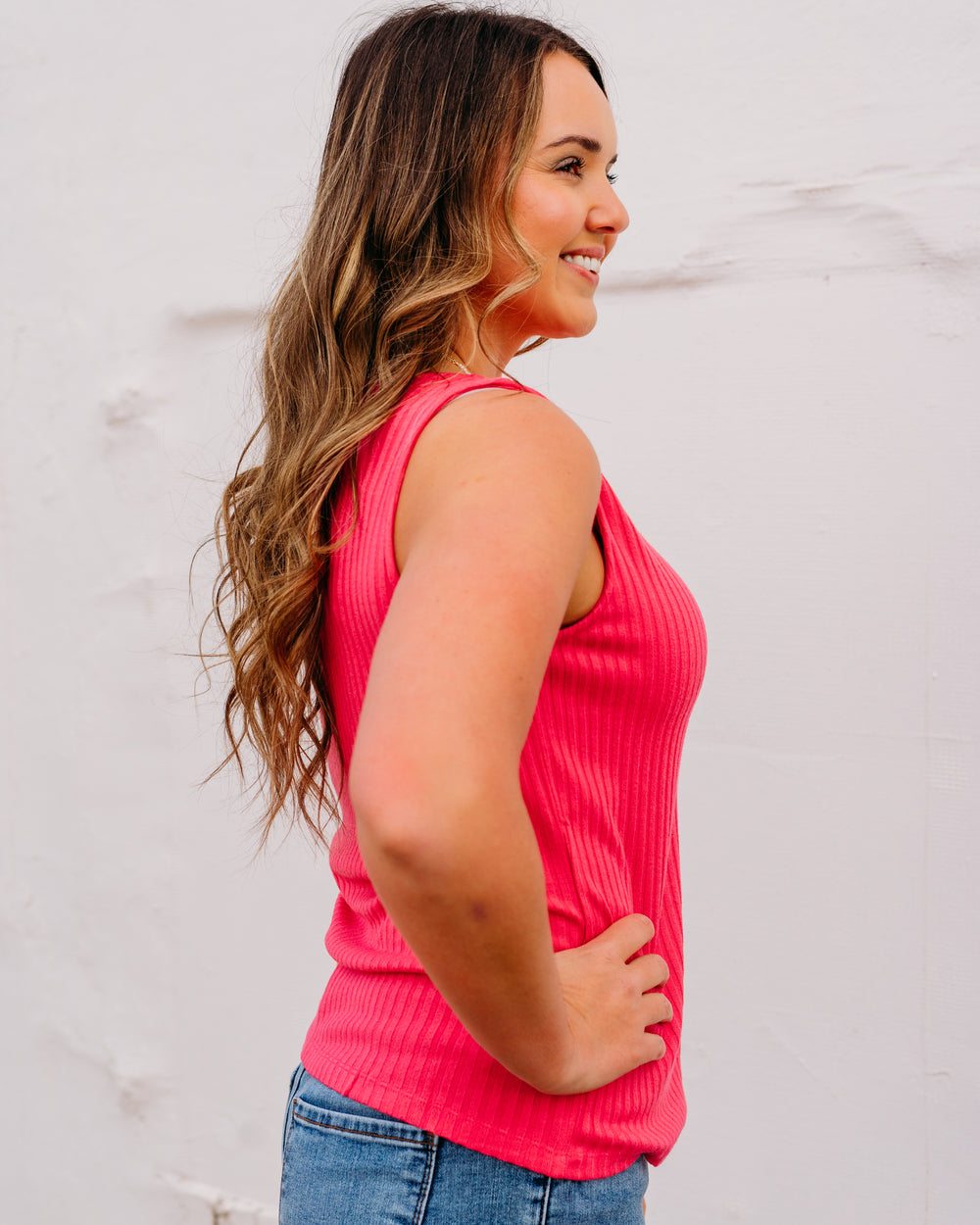 Liverpool: Sleeveless High Boatneck Knit Top in Diva Pink (LM8747K61) - The Vogue Boutique