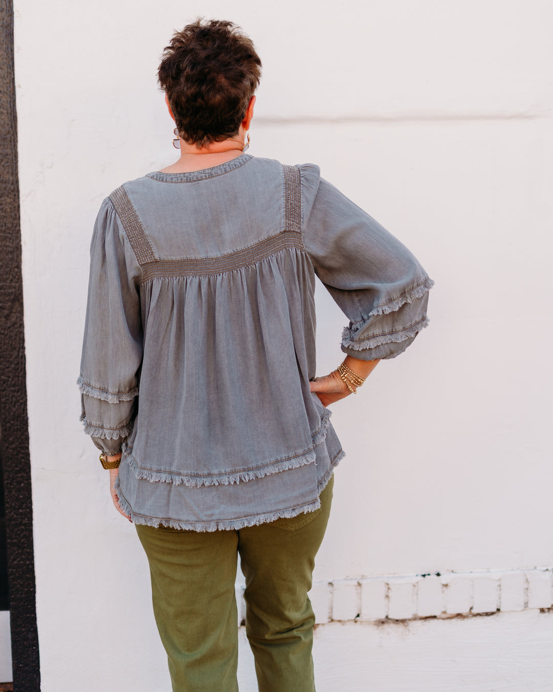 Multiples: 3/4 Raglan Sleeve Tie Top (M35607TM)
