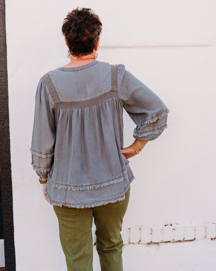 Multiples: 3/4 Raglan Sleeve Tie Top (M35607TM)
