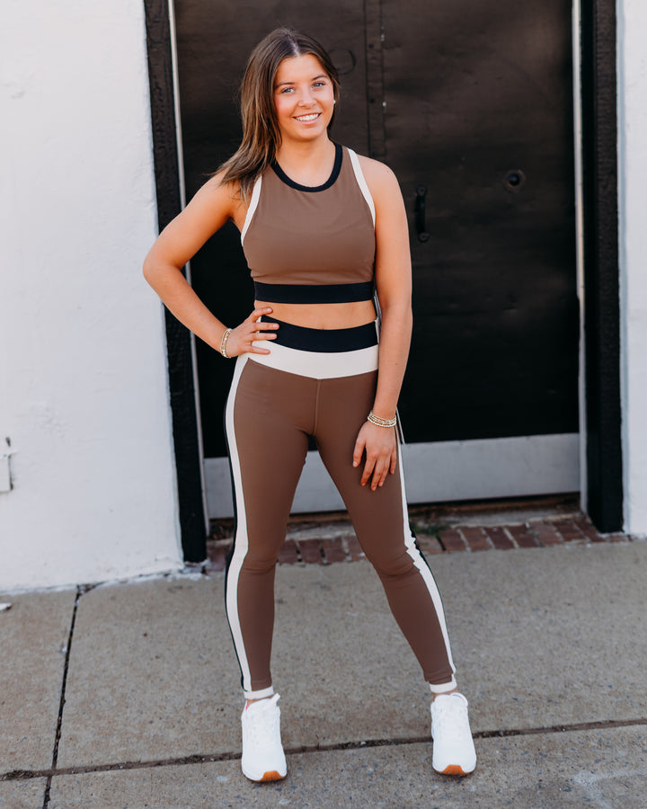 Glyder: Directional Leggings in Chocolate Oatmilk Black