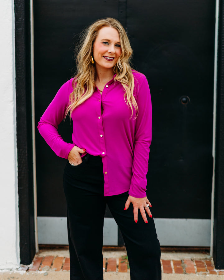 Joseph Ribkoff: Silky Knit Button-Front Straight Blouse (253941)