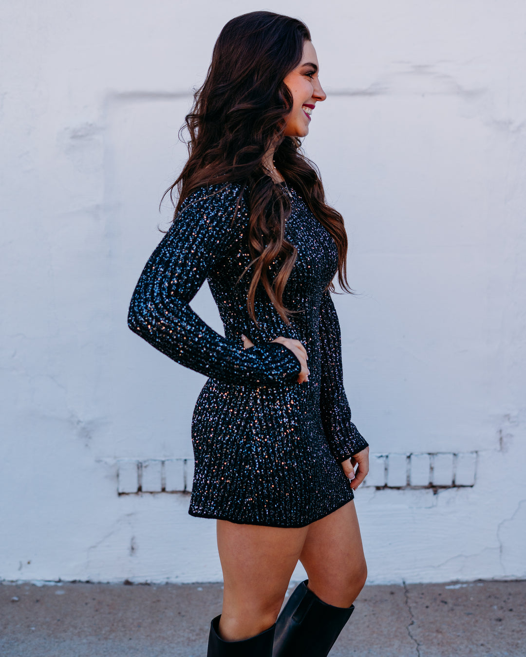 Z Supply: La Marca Sequin Mini Dress in Black