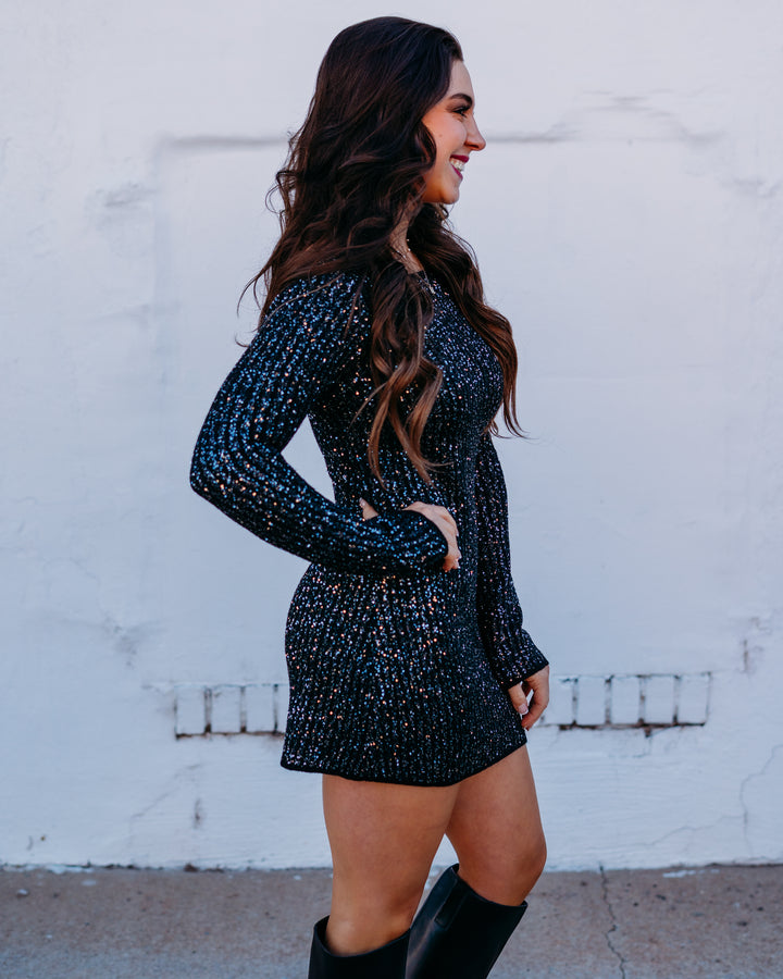 Z Supply: La Marca Sequin Mini Dress in Black