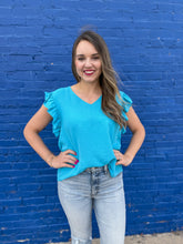 Load image into Gallery viewer, Ivy Jane: Flutter Sleeve Basic in Blue 650354
