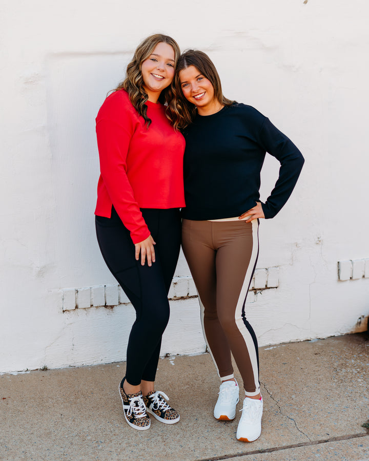 Spanx: Airessentials LS Side Slit Top in Spanx Red