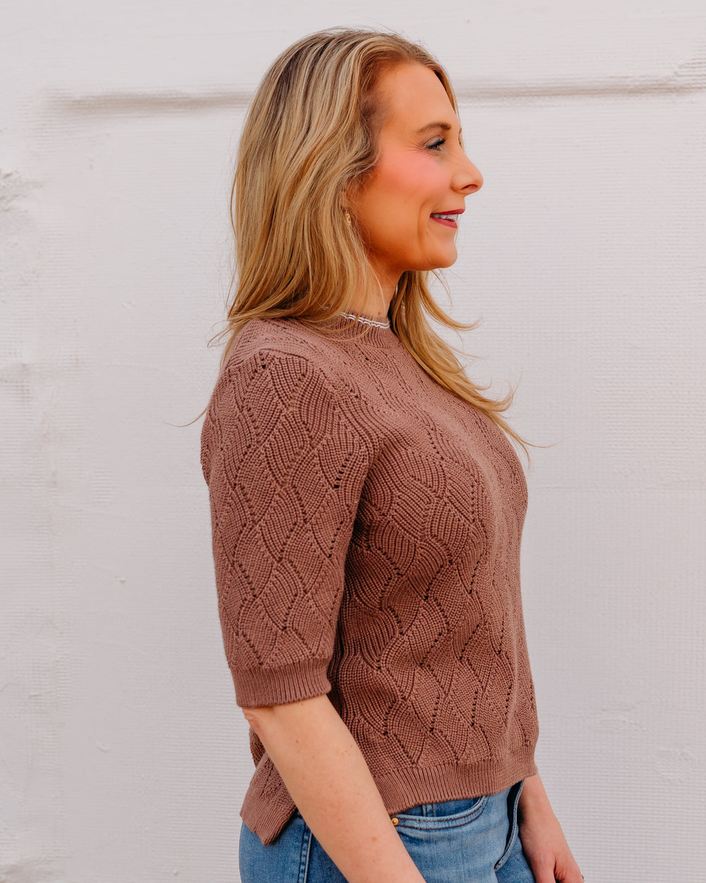 Varley: Agathe Knit Top in Brownie (VAR03189) - The Vogue Boutique