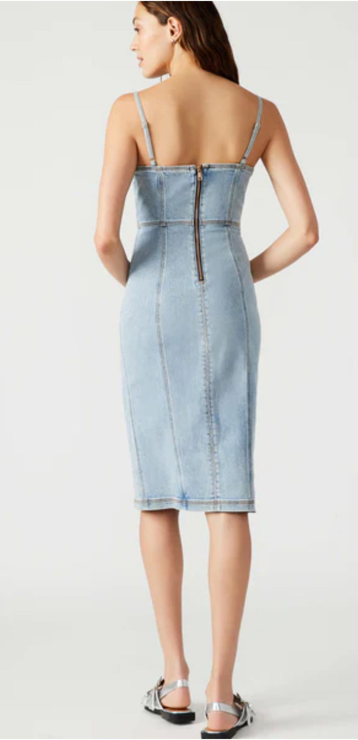 elliatt giselle denim midi dress ELLIATT Giselle Denim Mini Dress in Light Blue