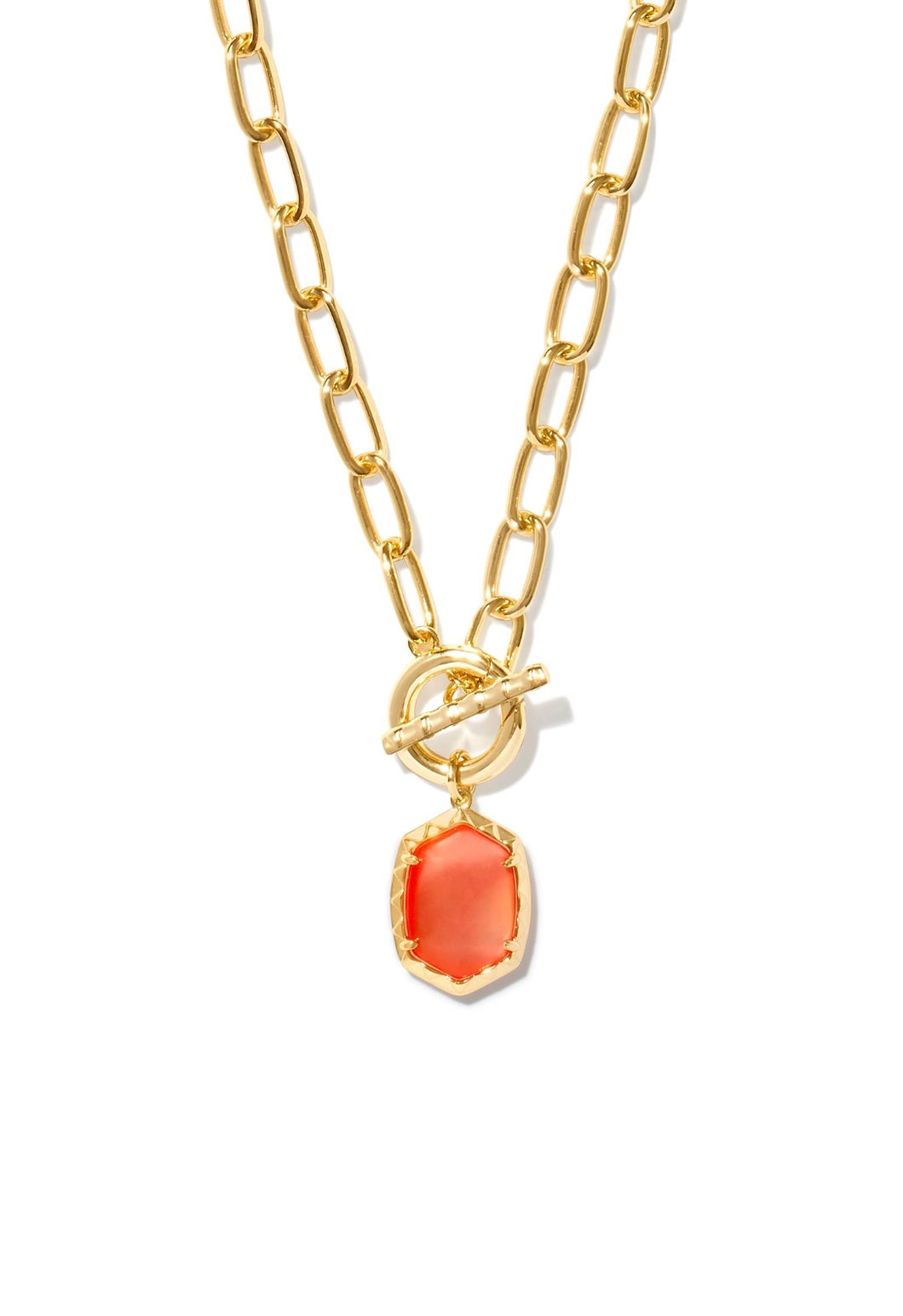 Kendra Scott: Daphne Link Chain Necklace in Gold Coral Pink MOP