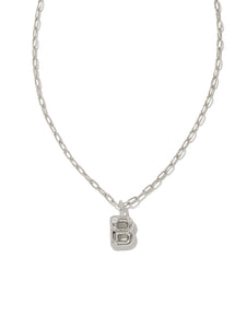 Kendra Scott: Crystal Letter Pendant Necklace in Silver