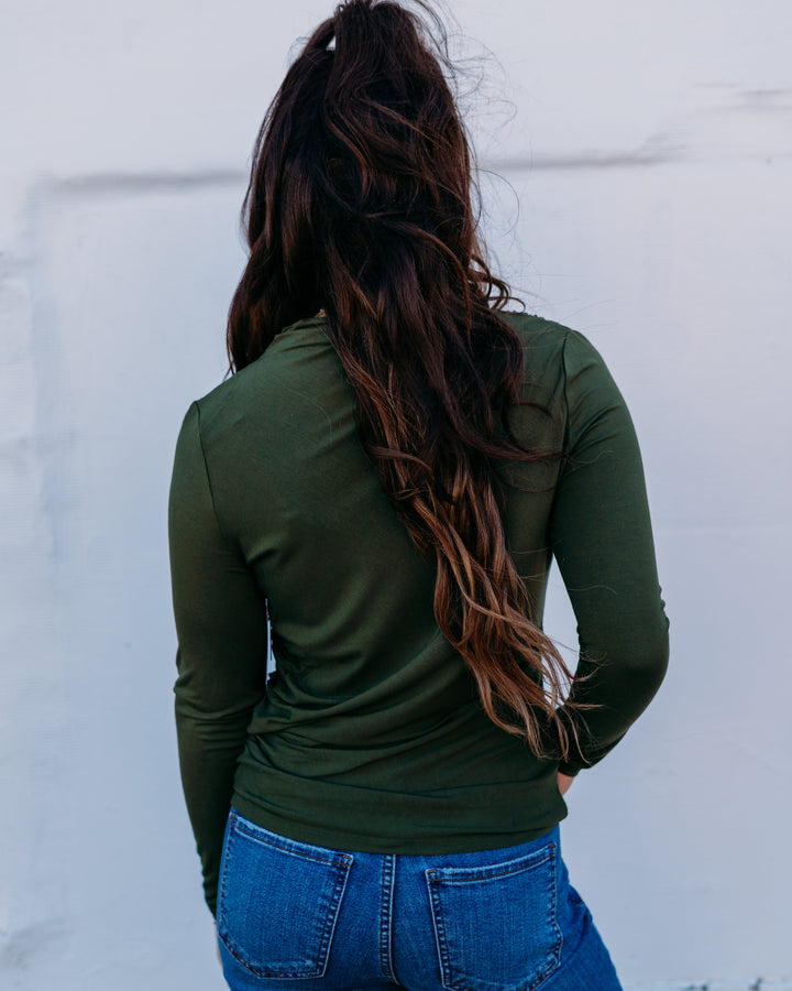 Liverpool: Long Sleeve Mock Neck in Forest Shade