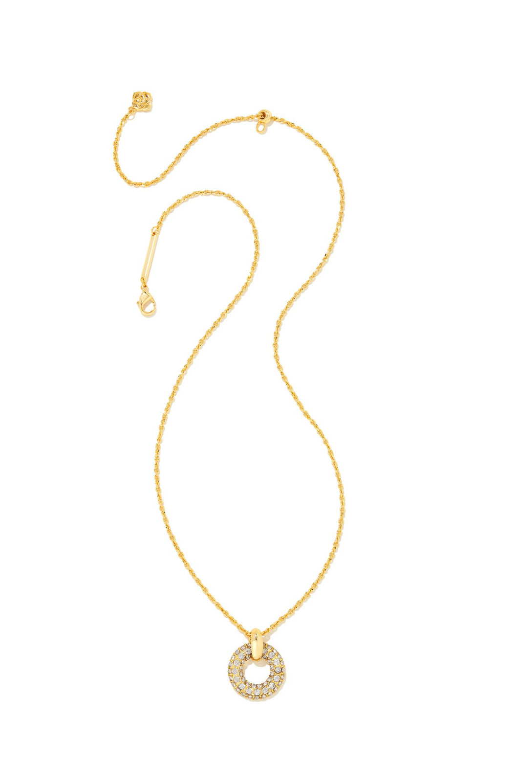 Kendra Scott: Mikki Pave Necklace in Gold White Crystal