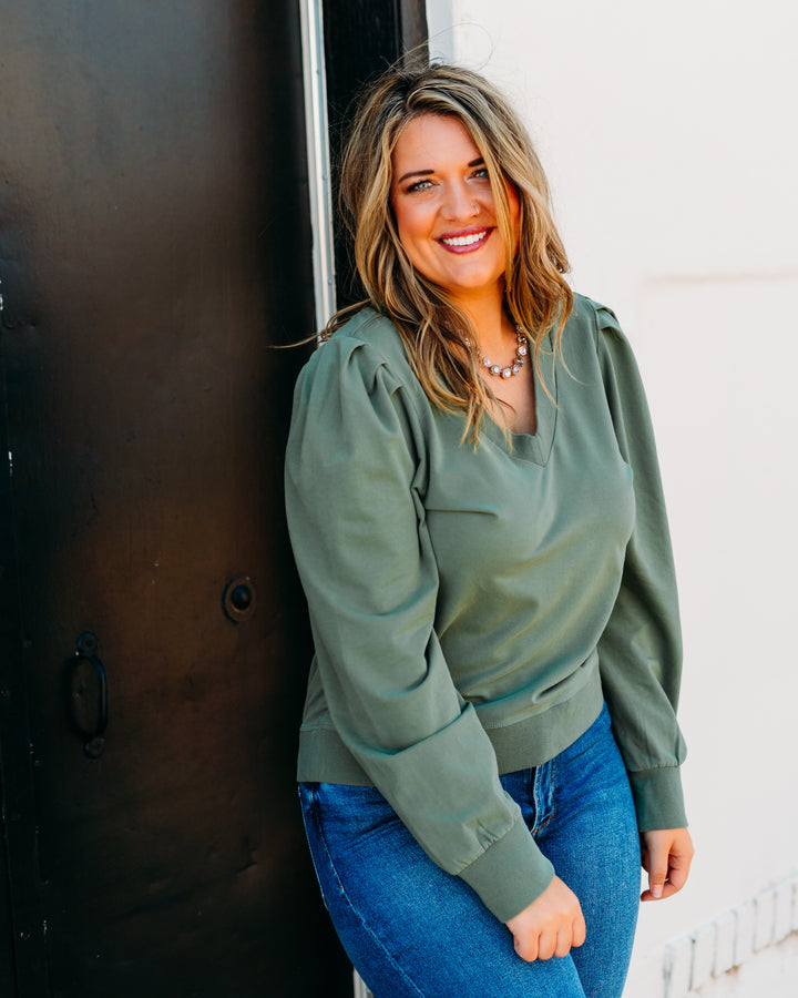 Another Love: Sammi Sweatshirt in Slate Green