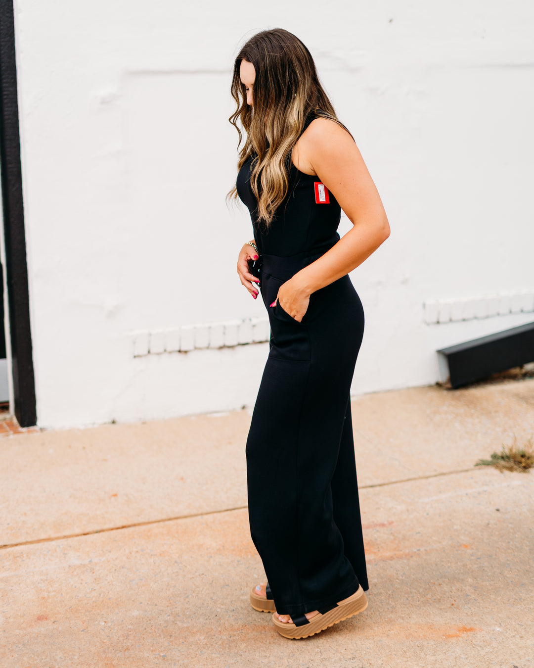 Spanx: Airessentials Sleeveless Jumpsuit in Very Black