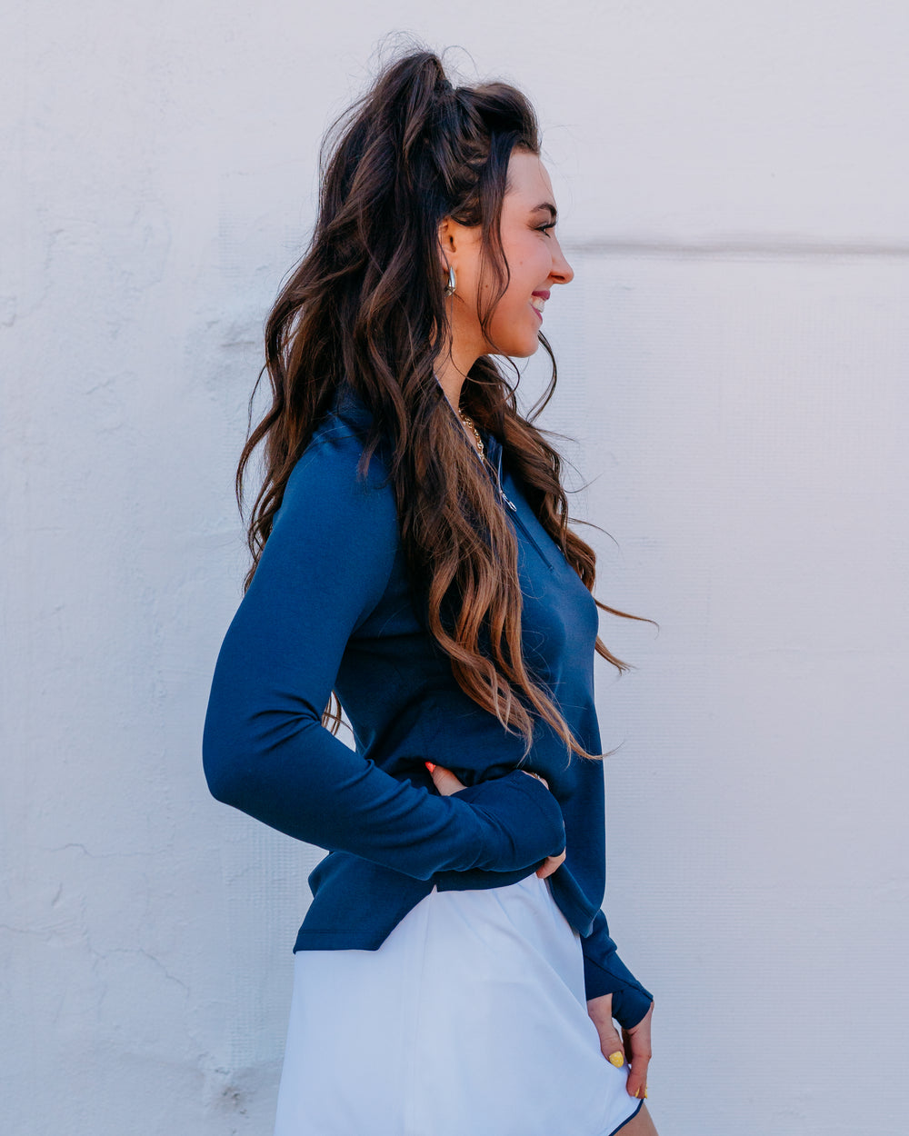 Varley: Amren Half Zip in Blue Nights (VAR02875) - The Vogue Boutique