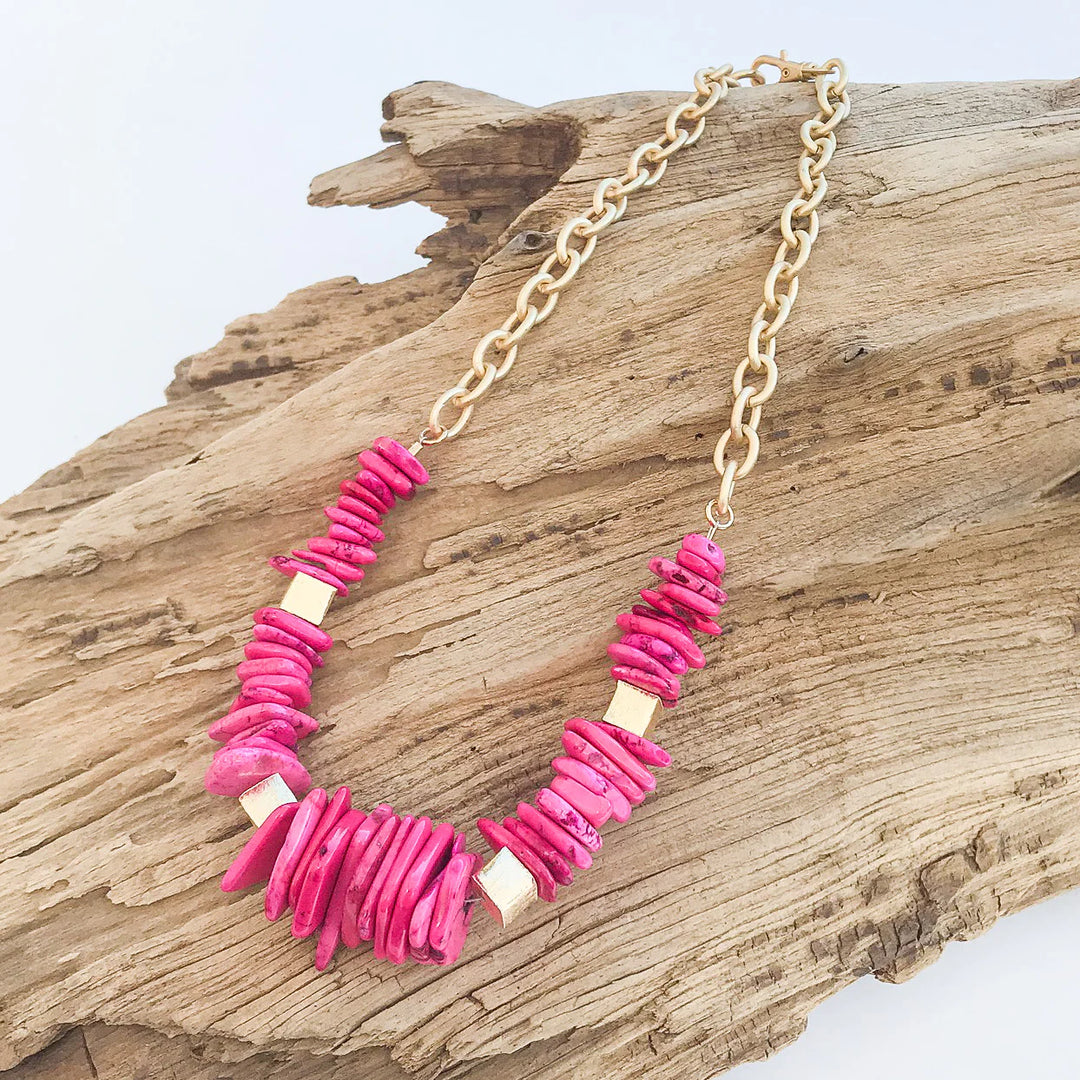 Virtue: Chip Magnesite Colorblock Necklace (8101M)