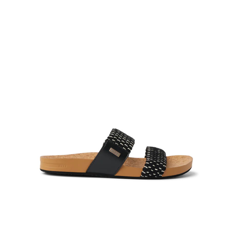 Reef: Cushion Vista Black Textile Sandals