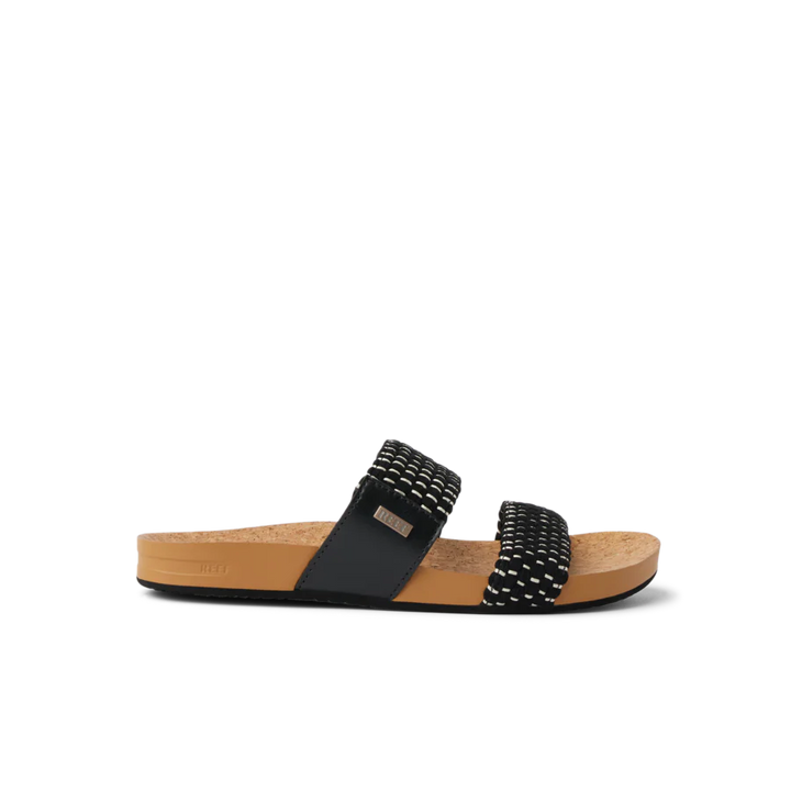 Reef: Cushion Vista Black Textile Sandals