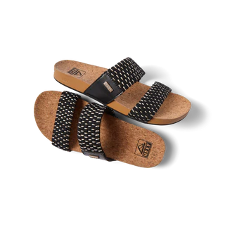 Reef: Cushion Vista Black Textile Sandals
