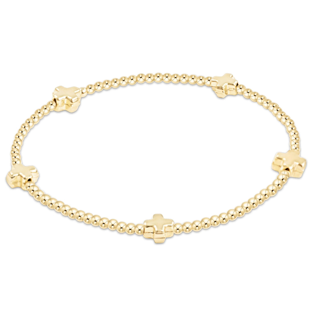 Enewton: Signature Cross 2mm Gold Bracelet