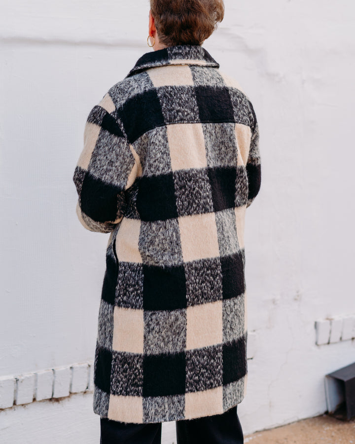 Dear John: Carmine Black/Cream Plaid Cardigan
