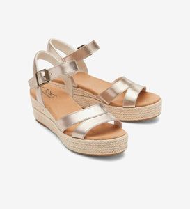 TOMS: Audrey in Light Gold Metallic Leather