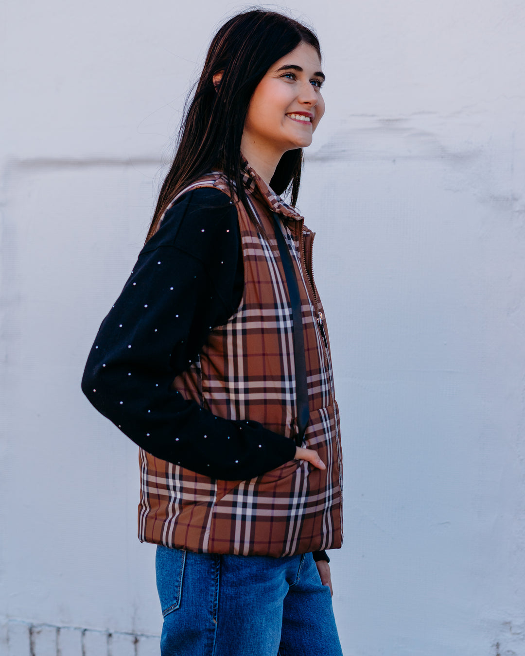 Jodifl: Vest in Chestnut G14665-1