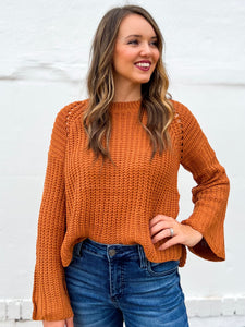 Glam: Boxy High-Low Sweater in Camel