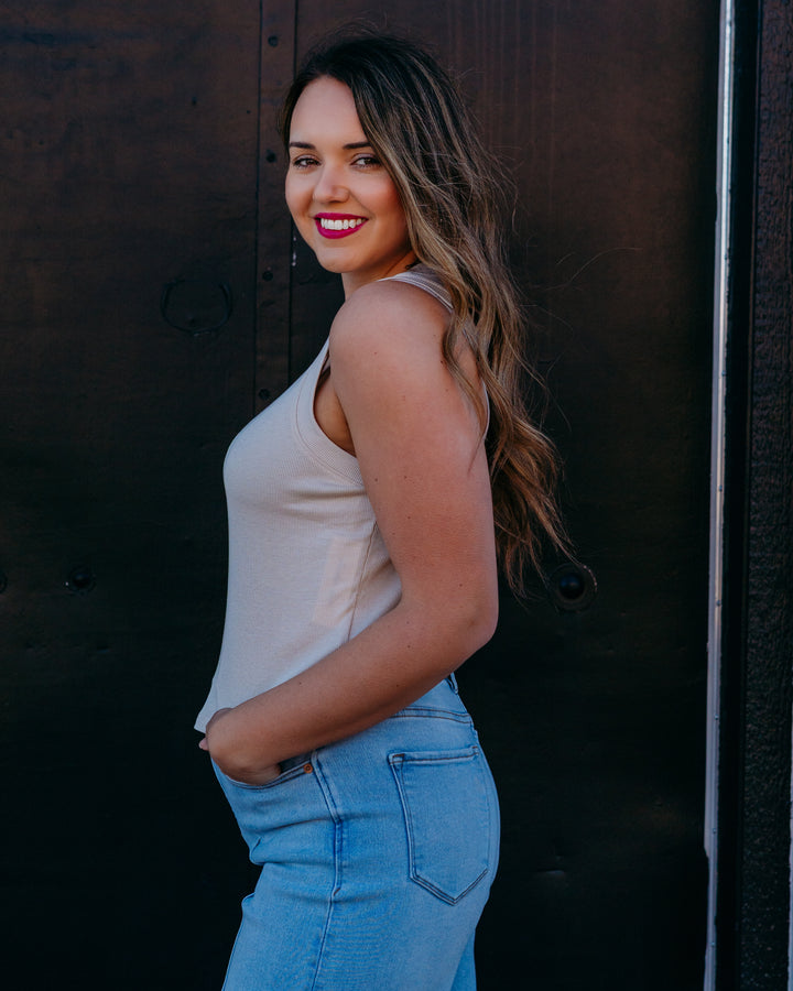 Another Love: Baby Cleo Tank Top in Oyster