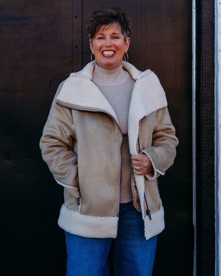 UGG: Avelie Luxefluff Jacket in Sand (1171460)