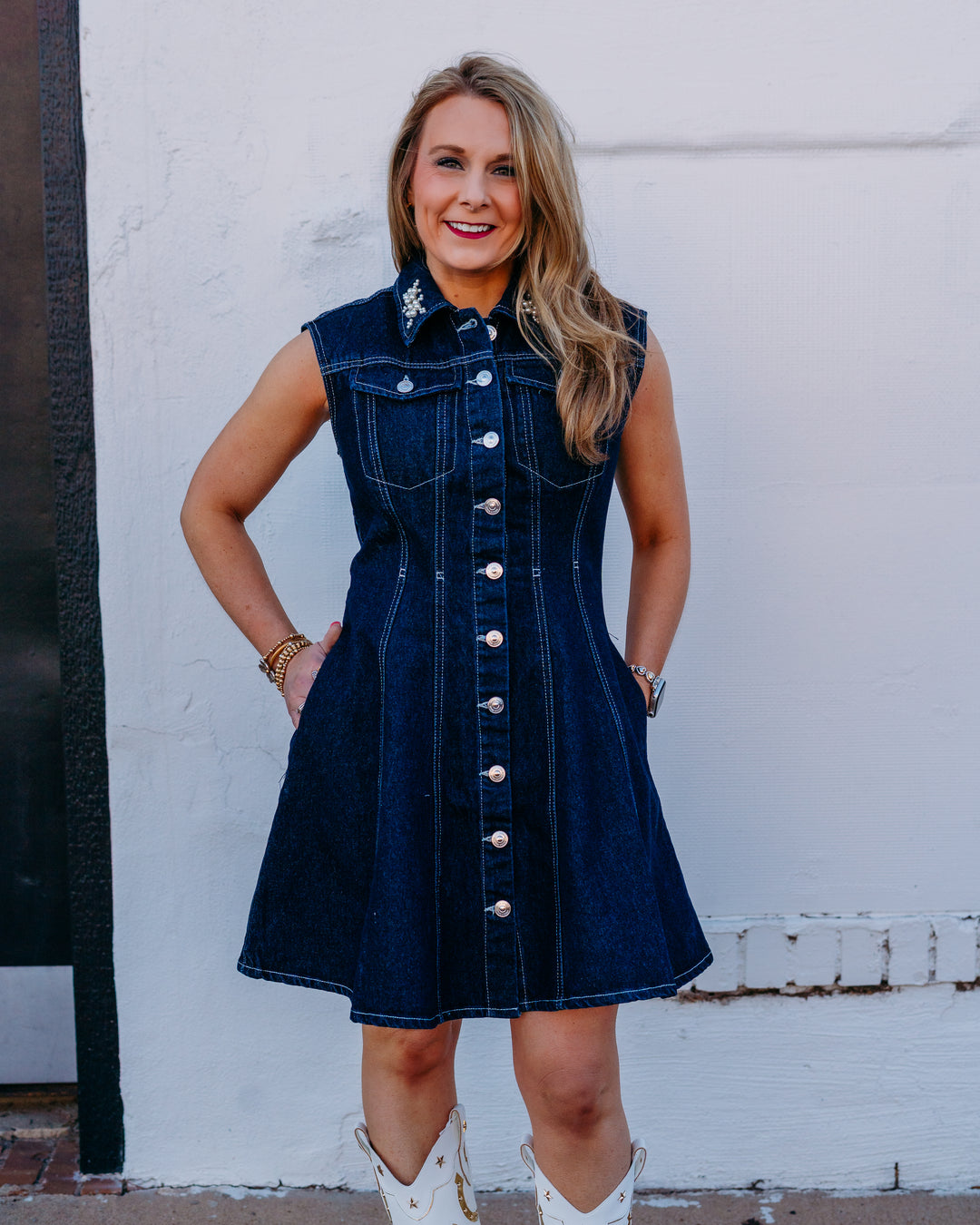 Steve Madden: Carmelia Dress in Dover Wash Bjou (SA14145) - The Vogue Boutique