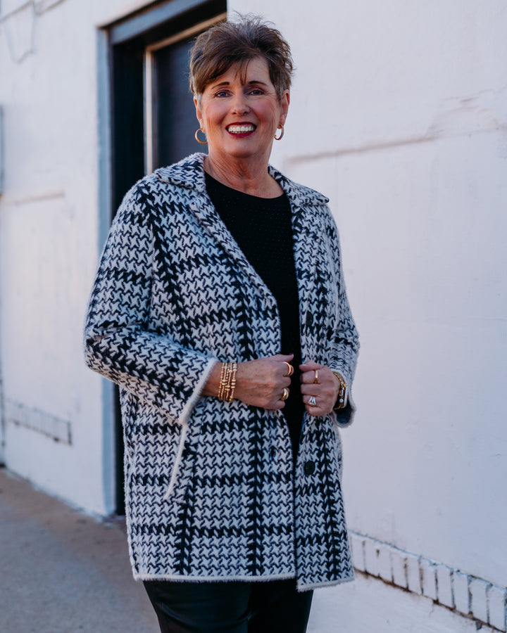 Multiples: (Merry & Blight) Plaid White Lapel Collar Jacket M45610KM