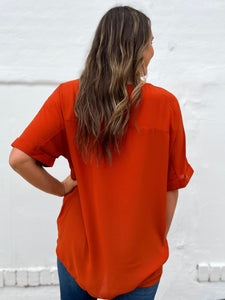 Glam: Dolman High Low Top in Apricot