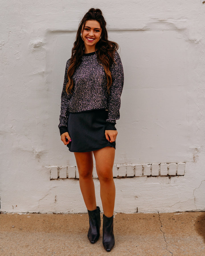 Z Supply: Gleam Sequin Sweater in Black