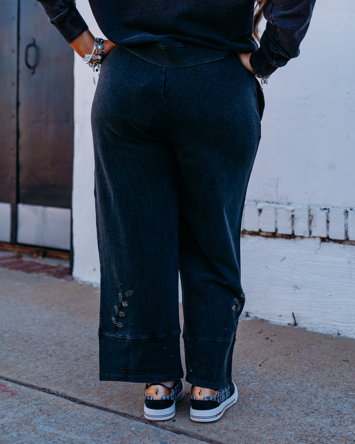 Johnny Was: French Terry Linen Barrel Pant Jewel in Charcoal Heather