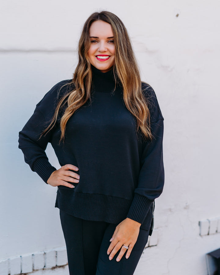 Varley: Barker High Neck Sweat in Black