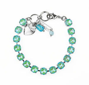 Mariana: Silver Medium Everyday Bracelet "Sun-Kissed Aqua"