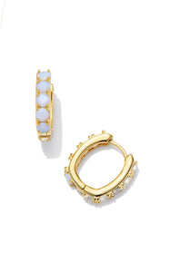 Kendra Scott: Chandler Huggie Earrings in Gold Opalite Mix