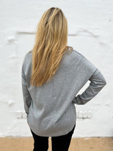 Load image into Gallery viewer, Glam: V-Neck Long Sleeve Knit Top in Grey GT3137
