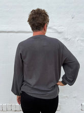 Load image into Gallery viewer, Glam: Long Sleeve Knit Top in Charcoal
