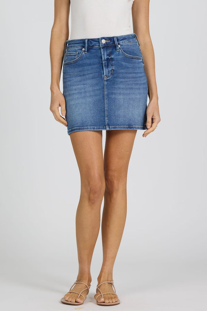 Dear John: Quinn Jean Skirt in Fog Sky