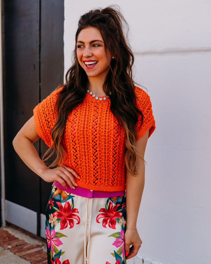 Z Supply: Ballast Crochet Top in Tiger Lily - The Vogue Boutique