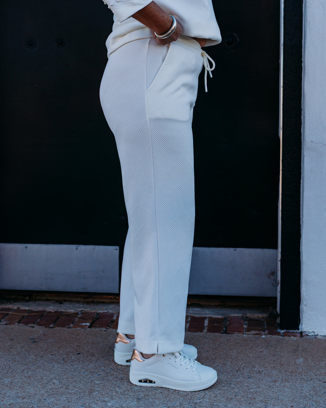 Multiples: (Slimsation) Soft White Drawstring Crop Pant (M16709PM)