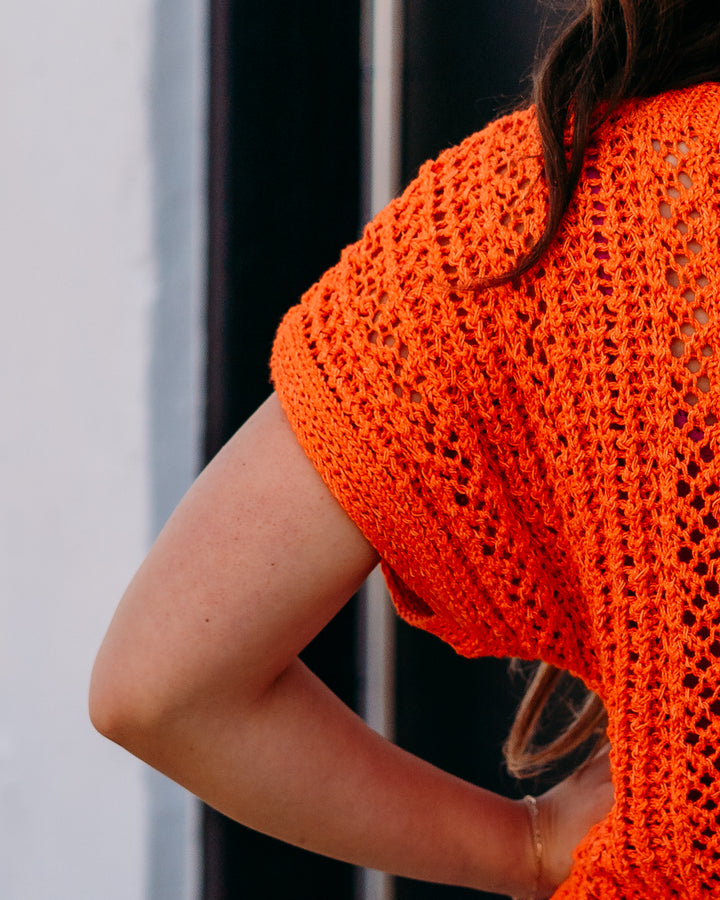 Z Supply: Ballast Crochet Top in Tiger Lily - The Vogue Boutique