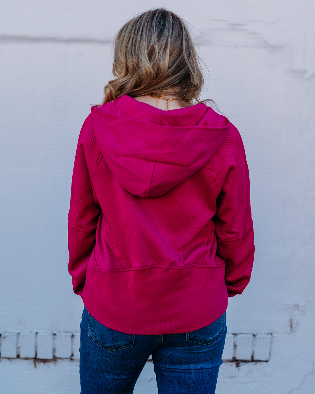 Jodifl:  Magenta Half Zip Sweatshirt (G12350)