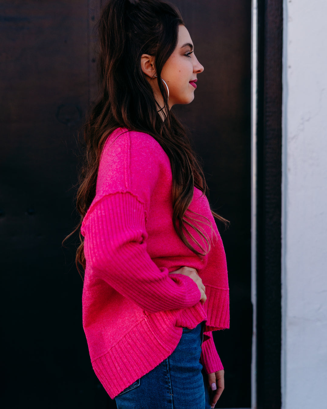 Dear John: Clarette Sweater in Hot Pink